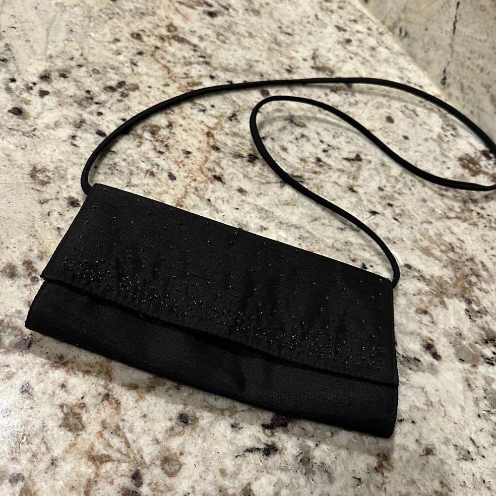 Liz Claiborne Black Evening Handbag Purse Beaded Women’s